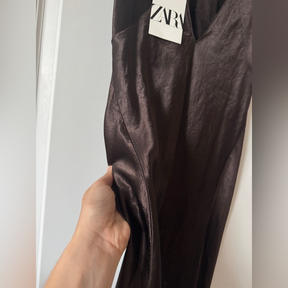 ZARA Espresso Sleeveless Gown - NWT - Picture 4 of 5